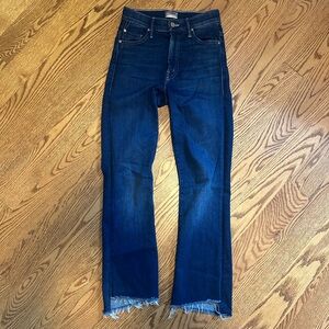 MOTHER Dark Blue Straight Leg Jeans